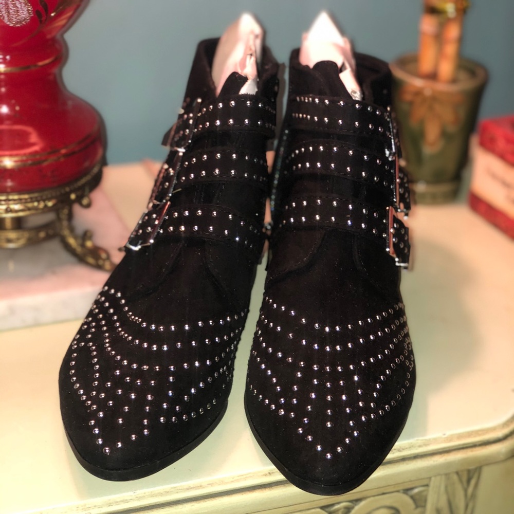 Black studded Suede boots